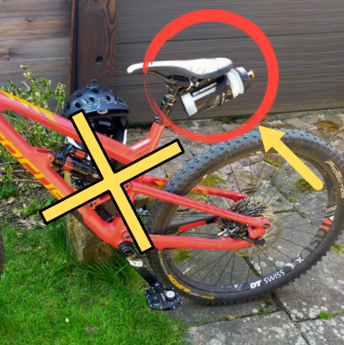 Trinkflasche am Fahrradsattel - MTB Fully